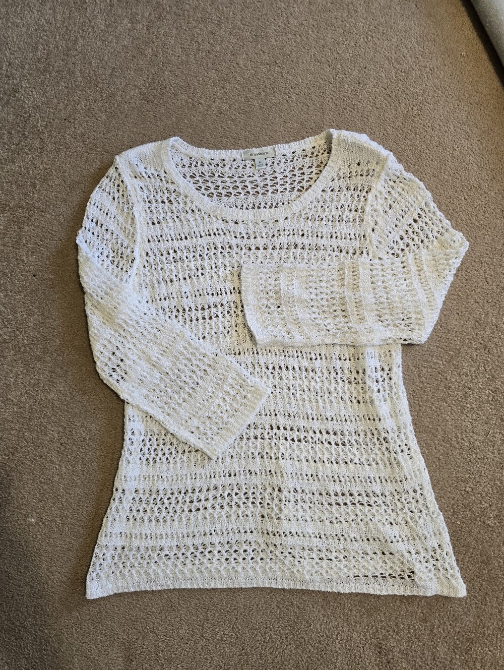 dressbarn White Open-Weave Cover
